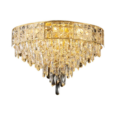 Flynn Crystal Gold Close to Ceiling Light