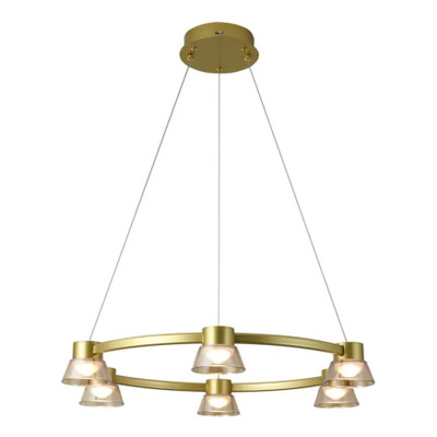 Rocket 6 Light Gold 3CCT LED Ring Pendant