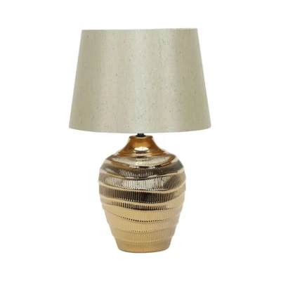 Lena Gold Wavy Textured Ceramic Table lamp