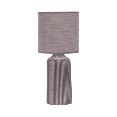 Hezekiah Brown Cylindrical Ribbed Ceramic Table Lamp