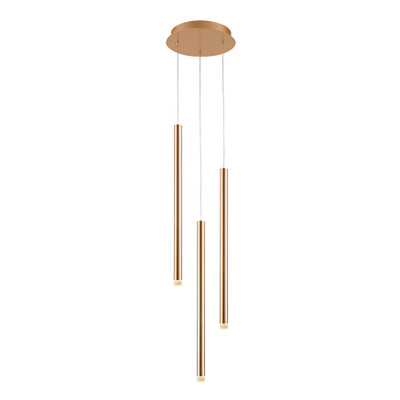 Lilin 3 Light Modern Rods Cluster Pendant - Gold