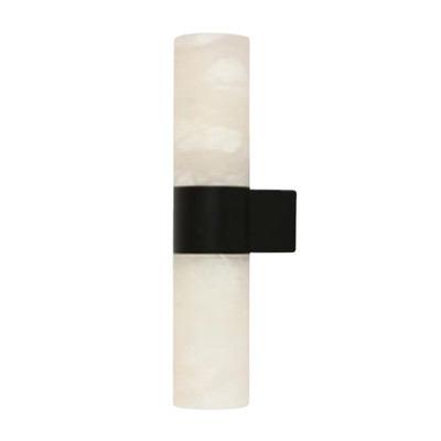 Pauline Marble Twin Lights Black Base Wall Lamp