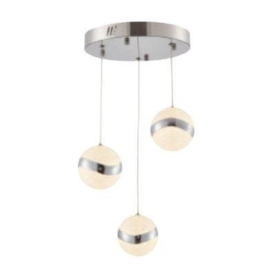 Risa 3 Light Crystal Acrylic CCT LED Cluster Round Pendant