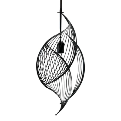Black Abstract Decor Wire Pendant Light