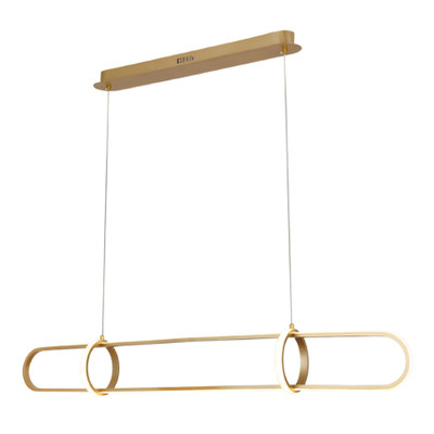 Twin Hoops Over Long Oval CCT LED Pendant - Gold