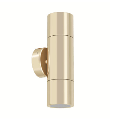 Shadow Brass Fixed Exterior Twin Wall Light