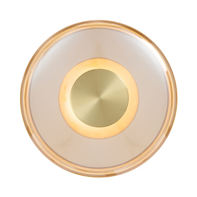 Carisse Amber Glass Minimalist Brass LED Wall Light
