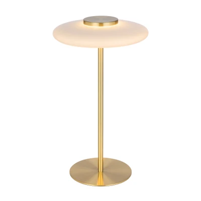 Carisse Opal Glass Minimalist Brass LED Table Lamp
