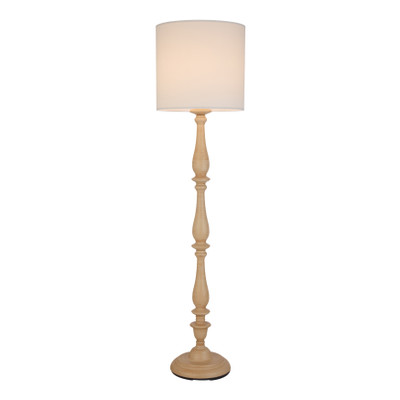 Jisha Natural Metal Floor Lamp with Ivory Shade