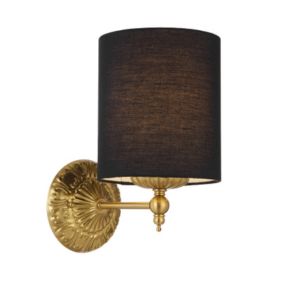 Sheryll Black Shade Antique Gold Wall Light