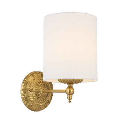 Sheryll Ivory Shade Antique Gold Wall Light