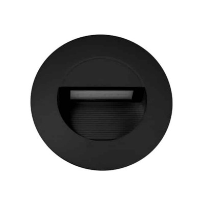 Circa 3W Recessed Circular LED Wall Step Light - Black