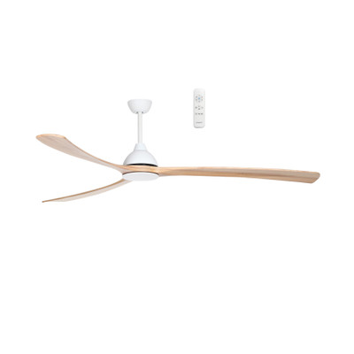 Norfolk Aero Smart DC Ceiling Fan with Remote - Matt White & Natural-1