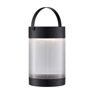 Coupar Black IP44 Dimmable Solar Table Lamp