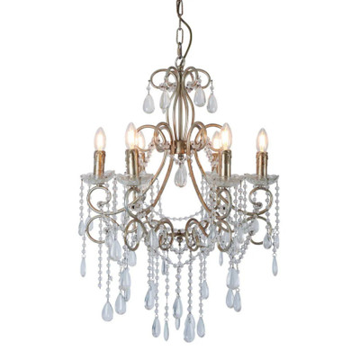 Raphael Antique Silver 6 Light Chandelier
