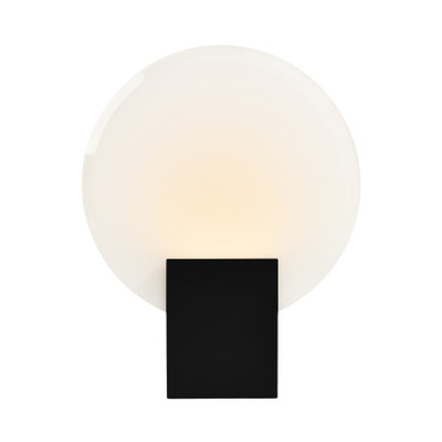 Hester Tempered Frosted Glass Night Wall Light - Black