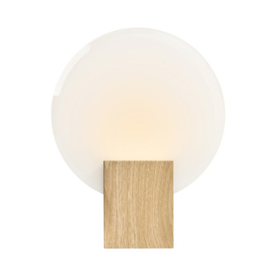 Hester Tempered Frosted Glass Night Wall Light - Wood Foil