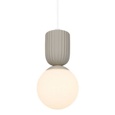 Sadie Opal Glass Pendant Light - Beige Ceramic