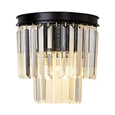 Tajimi Clear Prism Crystal Wall Light - Black