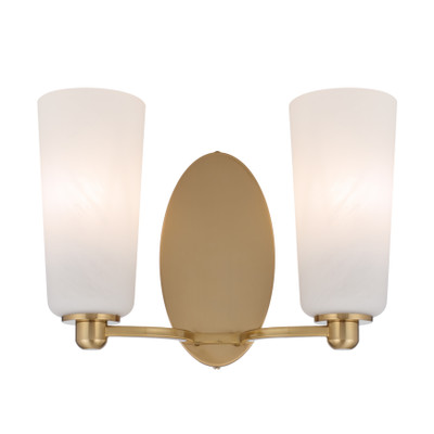 Belovo Twin Light Opal Glass Wall Lamp - Gold