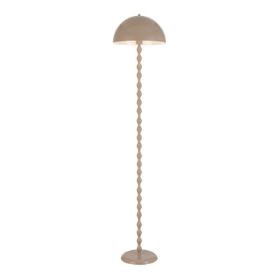 Wavre Twisted Stem Dome Floor Lamp - Gloss Taupe
