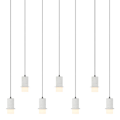Rocklin 7 Light 3CCT LED Stone Cluster Bar Pendant - White