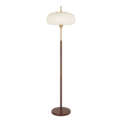 Alberta Fluted Resin Shade Mid-Century Floor Lamp - White