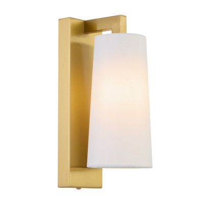 Ramla Gold Wall Light with Ivory Fabric Shade