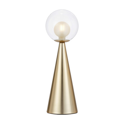 Marcy Double Glass Cone Base Table Lamp - Matt Gold