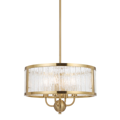 Illiniza 4 Light Textured Glass Pendant Chandelier - Gold