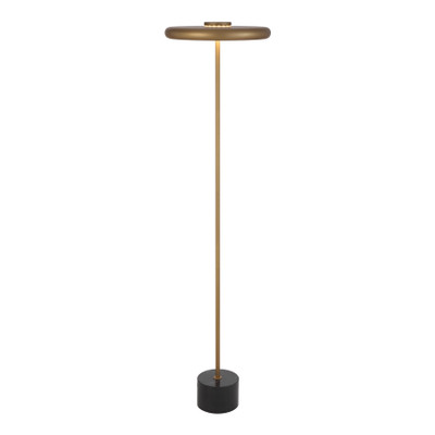 Esplana Black Marble Dimmable LED Floor Lamp - Antique Brass