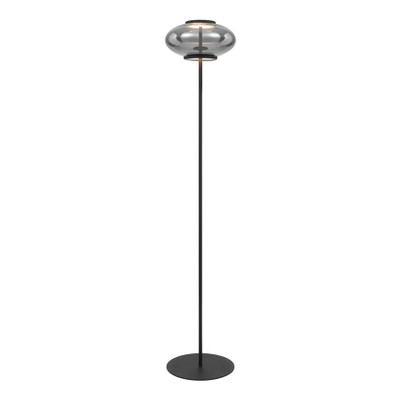 Goleta Smoke Glass Modern Black LED Floor Lamp