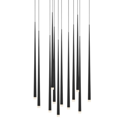 Elista 12 Light Black LED Round Cluster Pendant