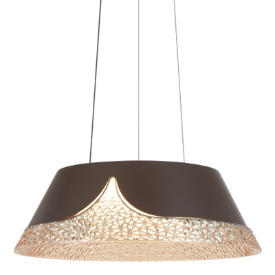 Dasha Decorative Glass 3CCT LED Pendant Light - Bronze