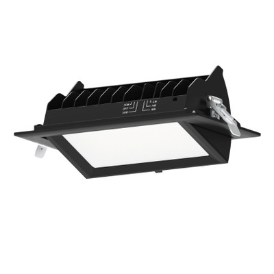 Avior Adjustable Rectangle 3CCT LED Shop Downlight - Black