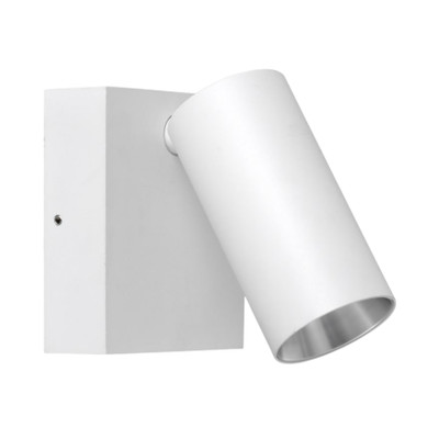 Plum IP65 Square Base Solo Spot Wall Light - White