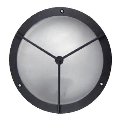 Clove IP44 Round Bunker Wall Light - Black