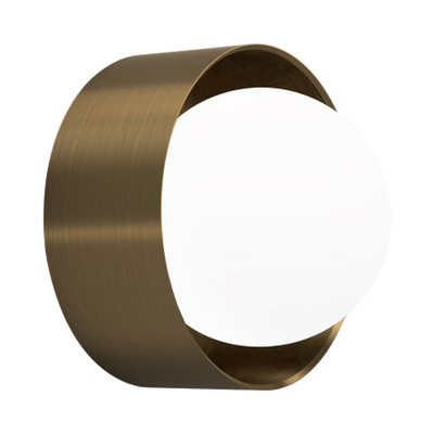 Orb Sur Large Old Brass Acid Washed Glass Wall Light