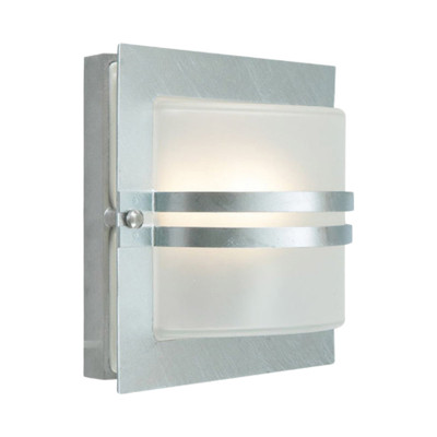 Bern IP54 Frosted Glass Wall Light - Stainless