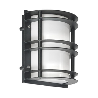 Stockholm IP54 Opal Glass Flush Wall Light - Black