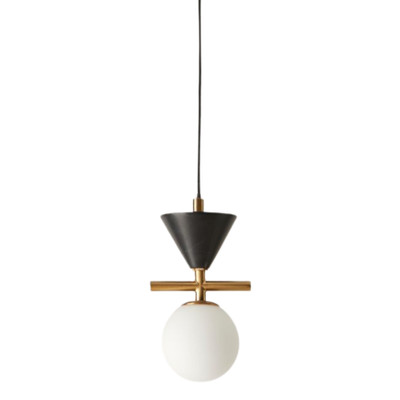 Oneta Geometric Gold Pendant - Black Marble