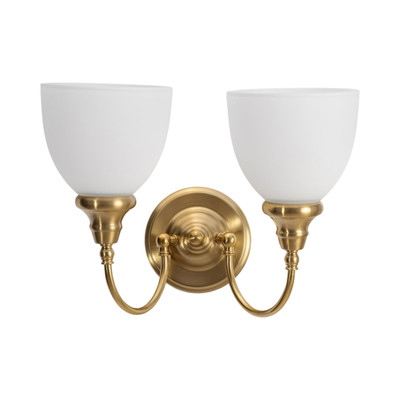 Benson Twin Light Satin Brass Wall Lamp