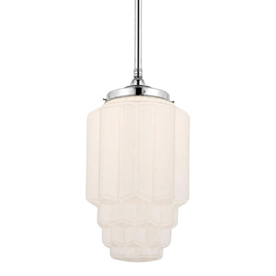 Bergerac Art Deco Glass Rod Pendant - Chrome