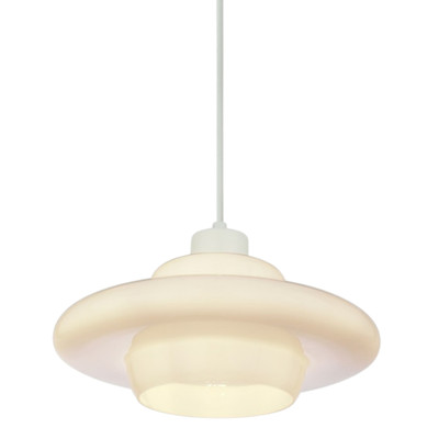 Hornby Gloss Opal Glass Cord Pendant - White