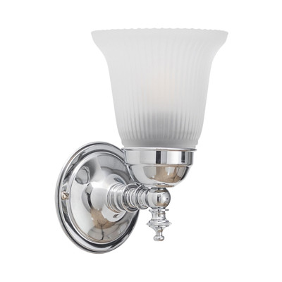 Kline Classic Frosted Glass Wall Light - Chrome