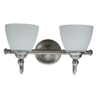 Nova Bowl Opal Glass Twin Wall Light - Brushed Nickel