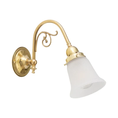 Victoriana Bell Frosted Glass Solo Wall Light - Brass