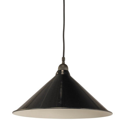 Edwardian Patina Metal Cone Cord Pendant - Black