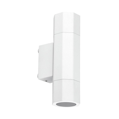 Bidoni IP65 Matt White Octagon Up Down Wall Light