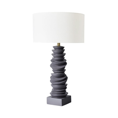 Carmona Sculptural Matt Grey Resin Table Lamp